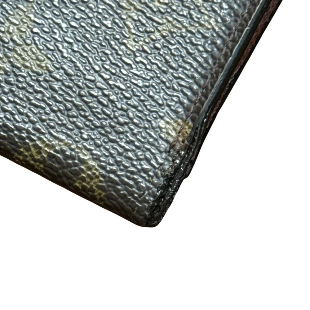 Louis Vuitton Monogram Canvas Porte-Cartes Double ID Card Holder Wallet Brown